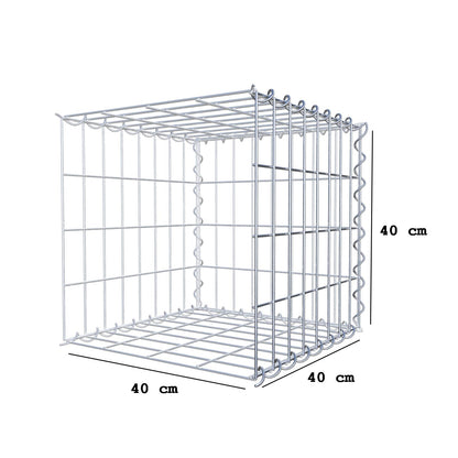Gabion rapporté type 2 40 cm x 40 cm x 40 cm (L x H x P), mailles 5 cm x 10 cm, spirale