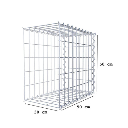 Gabion rapporté type 2 50 cm x 50 cm x 30 cm (L x H x P), mailles 5 cm x 10 cm, spirale