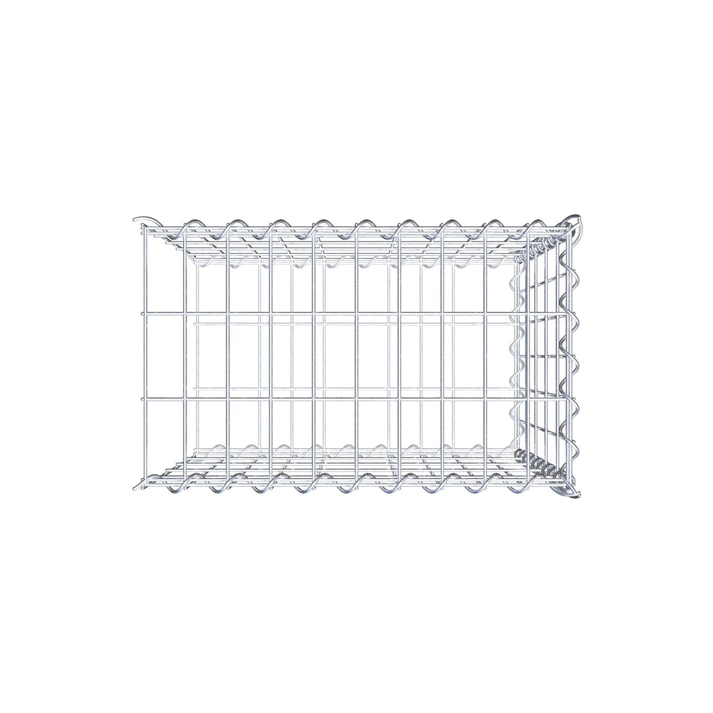 Gabion rapporté type 2 50 cm x 50 cm x 30 cm (L x H x P), mailles 5 cm x 10 cm, spirale
