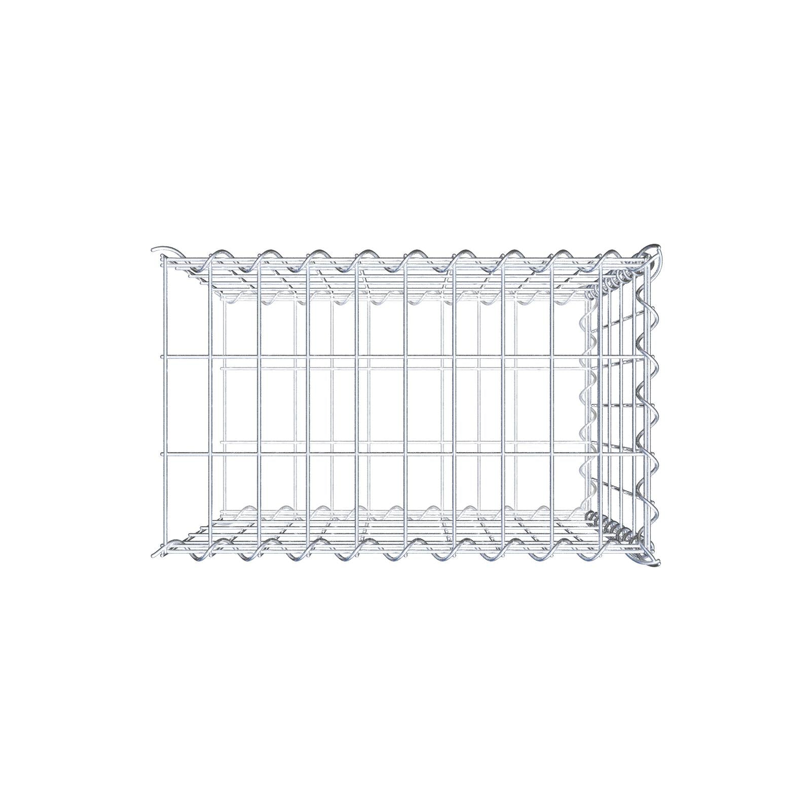 Aangegroeide schanskorf type 2 50 cm x 50 cm x 30 cm (L x H x D), maaswijdte 5 cm x 10 cm, spiraal