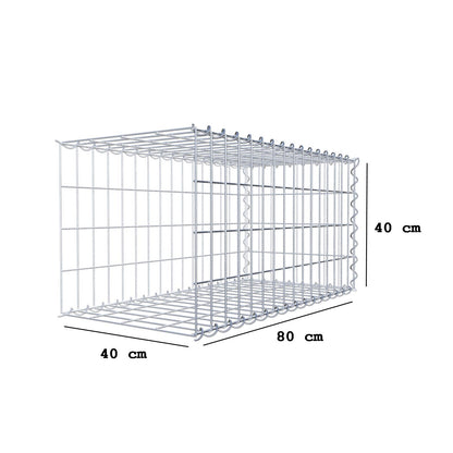 Gabion rapporté type 2 80 cm x 40 cm x 40 cm (L x H x P), mailles 5 cm x 10 cm, spirale