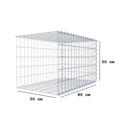 Gabion rapporté type 2 80 cm x 50 cm x 50 cm (L x H x P), mailles 5 cm x 10 cm, spirale