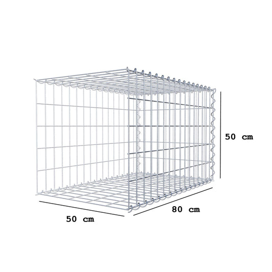 Anbaugabione Typ 2 80 cm x 50 cm x 50 cm (L x H x T), Maschenweite 5 cm x 10 cm, Spirale