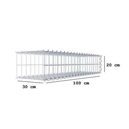 Extra gabion typ 2 100 cm x 20 cm x 30 cm (L x H x D), maskstorlek 5 cm x 10 cm, spiral