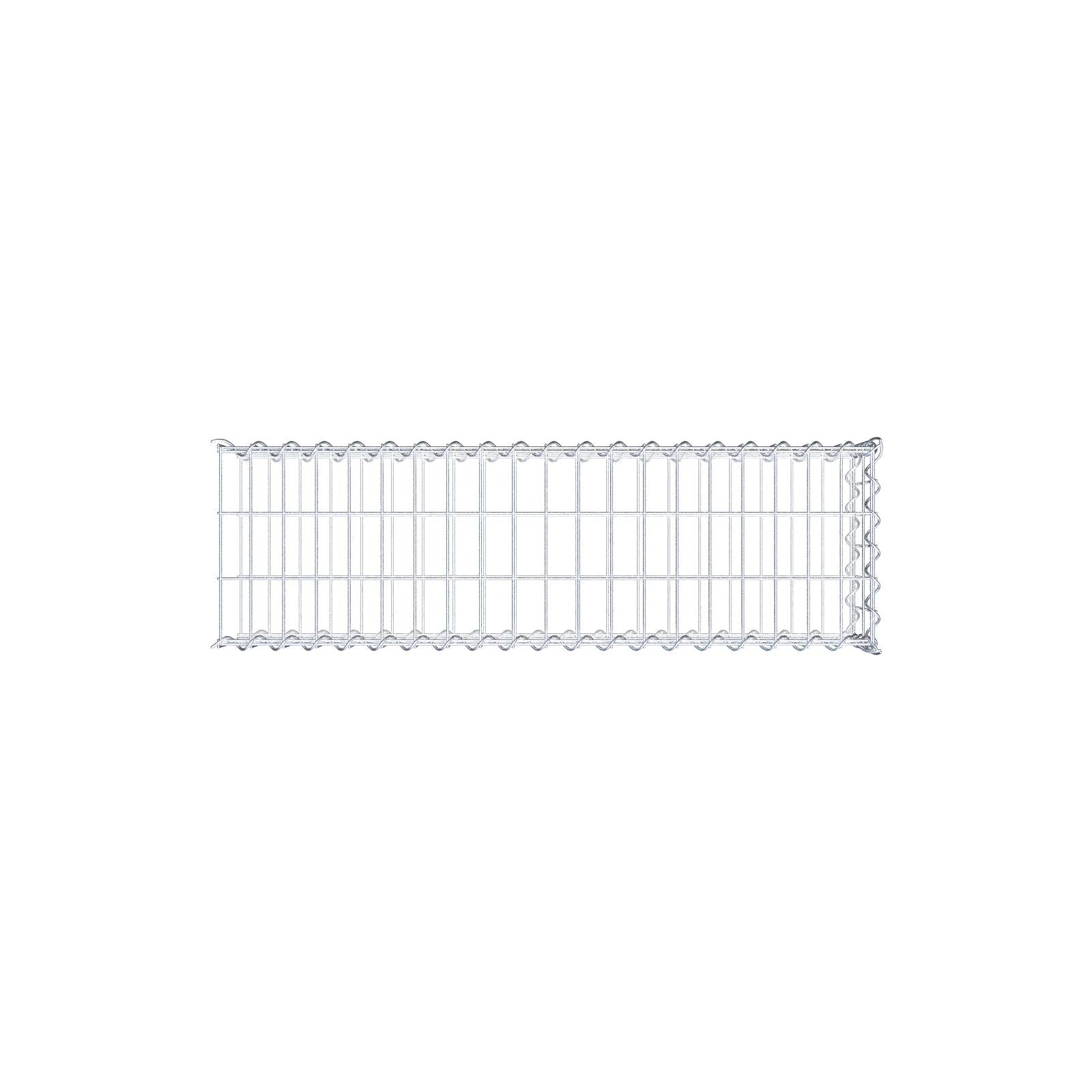 Gabion rapporté type 2 100 cm x 20 cm x 30 cm (L x H x P), mailles 5 cm x 10 cm, spirale