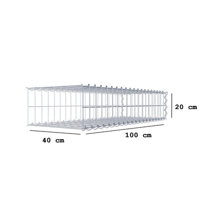 Add-on schanskorf type 2 100 cm x 20 cm x 40 cm (L x H x D), maaswijdte 5 cm x 10 cm, spiraalvormig