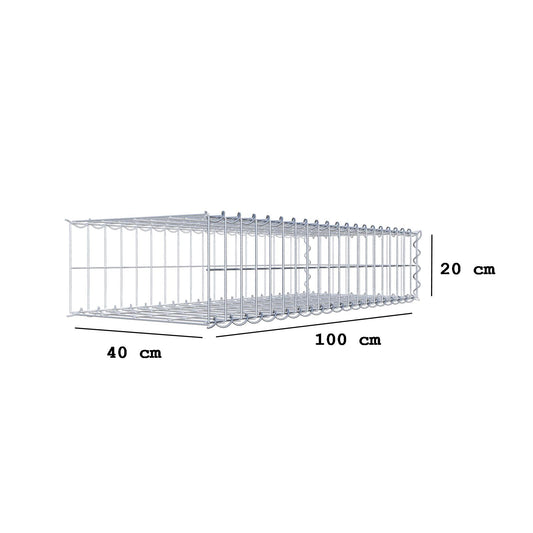 Gabbione aggiuntivo tipo 2 100 cm x 20 cm x 40 cm (L x H x P), maglia 5 cm x 10 cm, a spirale