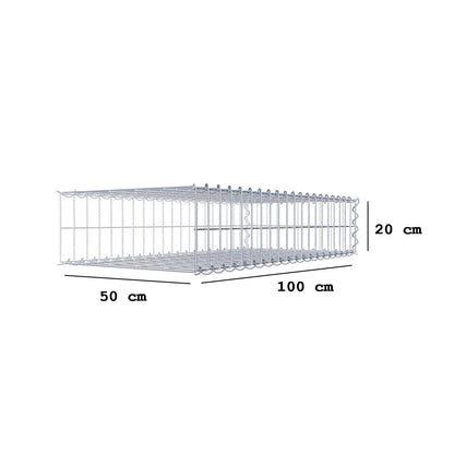 Påväxt gabion typ 2 100 cm x 20 cm x 50 cm (L x H x D), maskstorlek 5 cm x 10 cm, spiral