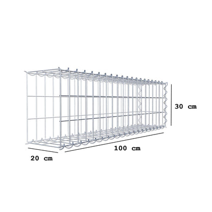 Gabião tipo 2 100 cm x 30 cm x 20 cm (C x A x P), malhagem 5 cm x 10 cm, espiral