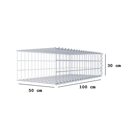 Gavión adulto tipo 2 100 cm x 30 cm x 50 cm (largo x alto x profundidad), tamaño de malla 5 cm x 10 cm, espiral