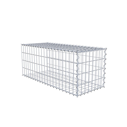 Gabion rapporté type 2 100 cm x 40 cm x 40 cm (L x H x P), mailles 5 cm x 10 cm, spirale