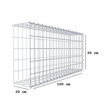 Grown-on gabion type 2 100 cm x 50 cm x 20 cm (L x H x D), mesh size 5 cm x 10 cm, spiral
