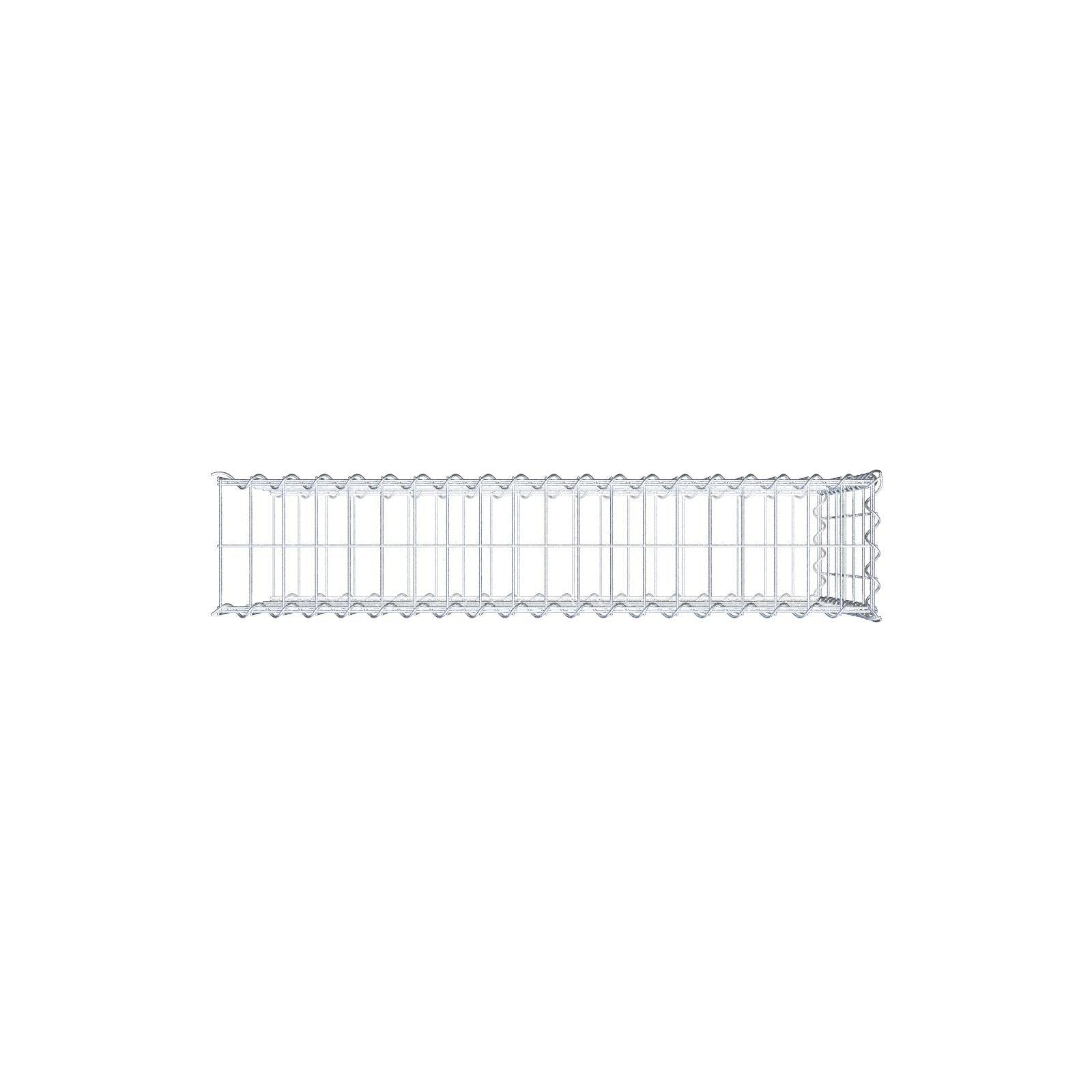 Opvokset gabion type 2 100 cm x 60 cm x 20 cm (L x H x D), maskestørrelse 5 cm x 10 cm, spiral