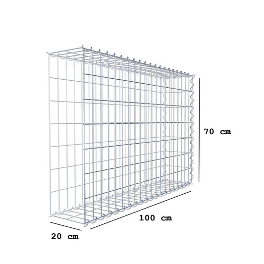 Grown-on gabion type 2 100 cm x 70 cm x 20 cm (L x H x D), mesh size 5 cm x 10 cm, spiral