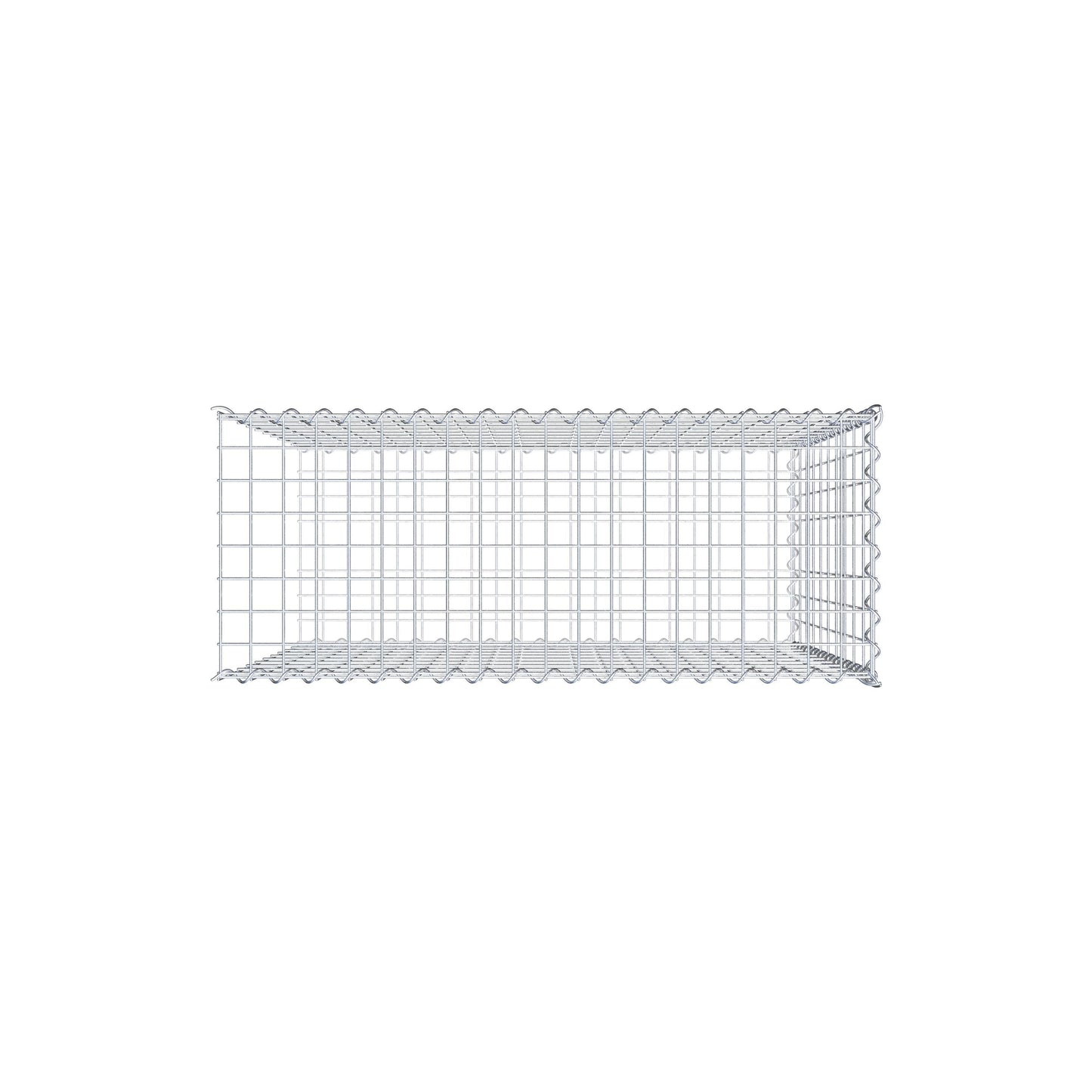 Gabion rapporté type 2 100 cm x 100 cm x 40 cm (L x H x P), mailles 5 cm x 10 cm, spirale