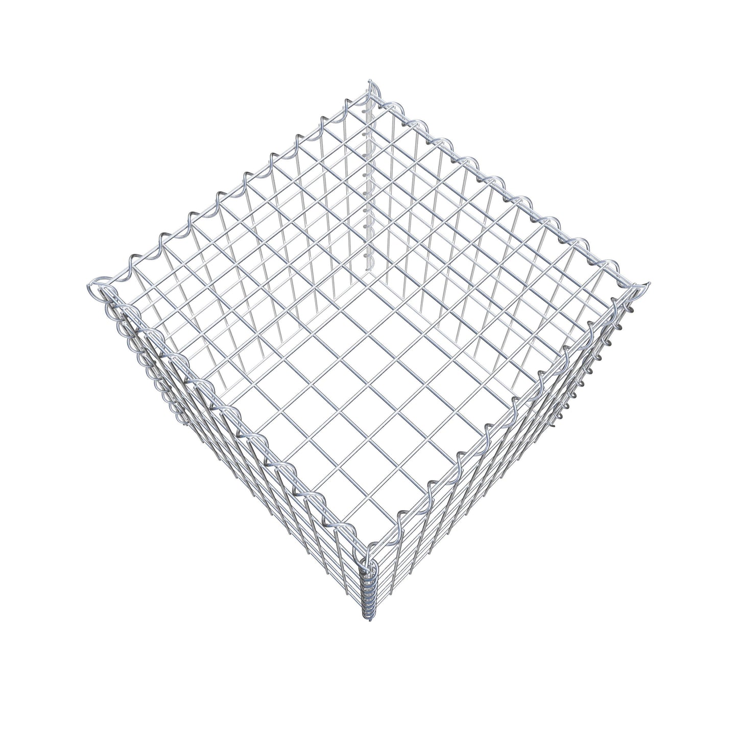 Gavión adulto tipo 3 50 cm x 50 cm x 50 cm (largo x alto x profundidad), tamaño de malla 5 cm x 10 cm, espiral