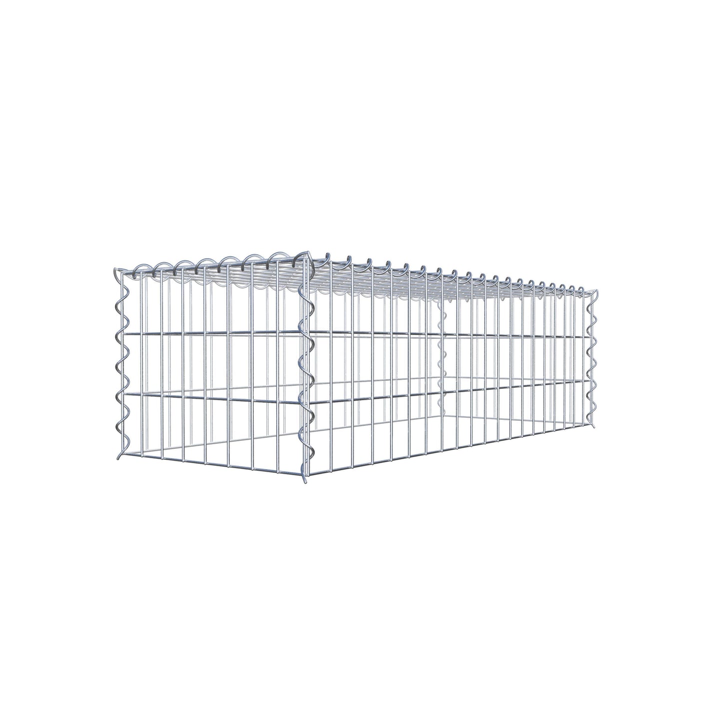 Opvokset gabion type 3 100 cm x 30 cm x 40 cm (L x H x D), maskestørrelse 5 cm x 10 cm, spiral