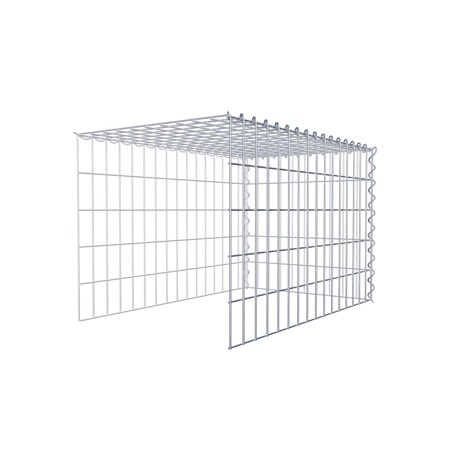 Opvokset gabion type 4 80 cm x 50 cm x 50 cm (L x H x D), maskestørrelse 5 cm x 10 cm, spiral