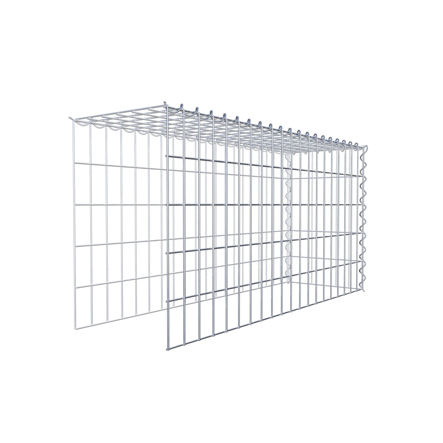 Grown-on gabion type 4 100 cm x 50 cm x 30 cm (L x H x D), mesh size 5 cm x 10 cm, spiral