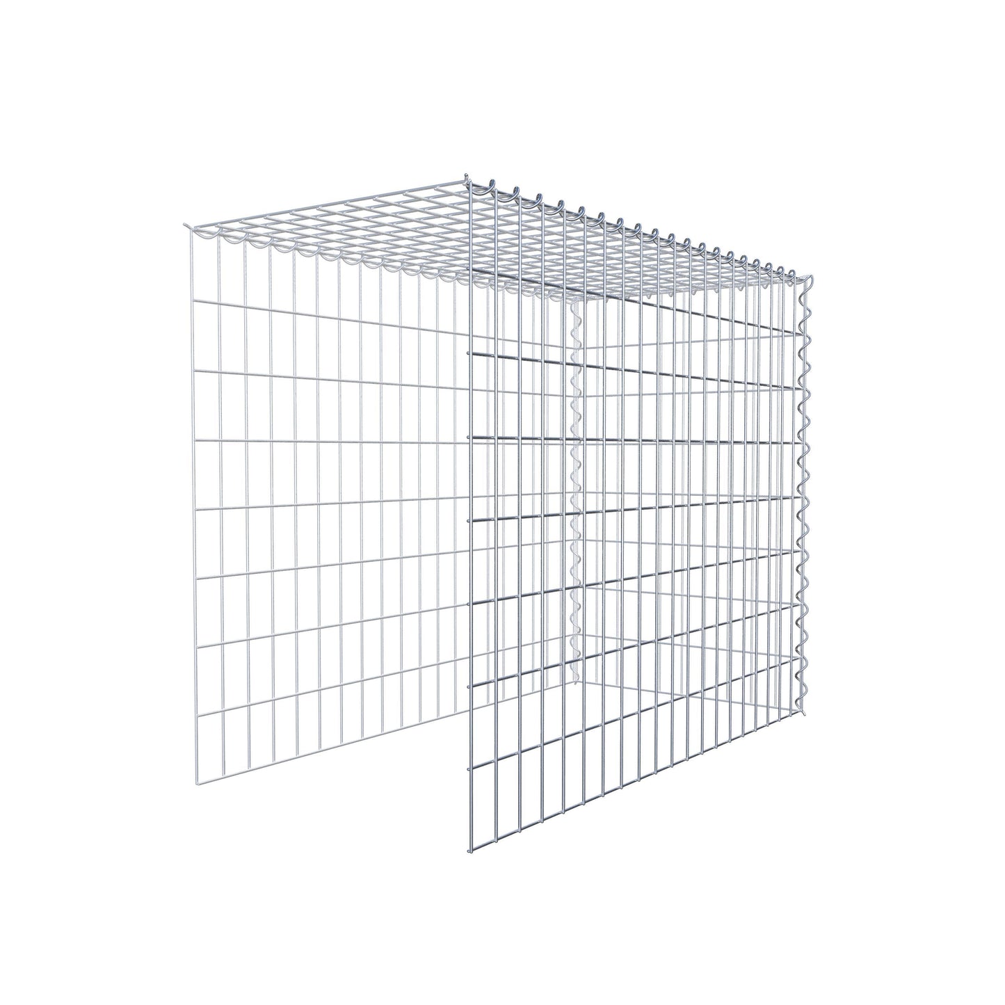 Gabion rapporté type 4 100 cm x 80 cm x 50 cm (L x H x P), mailles 5 cm x 10 cm, spirale