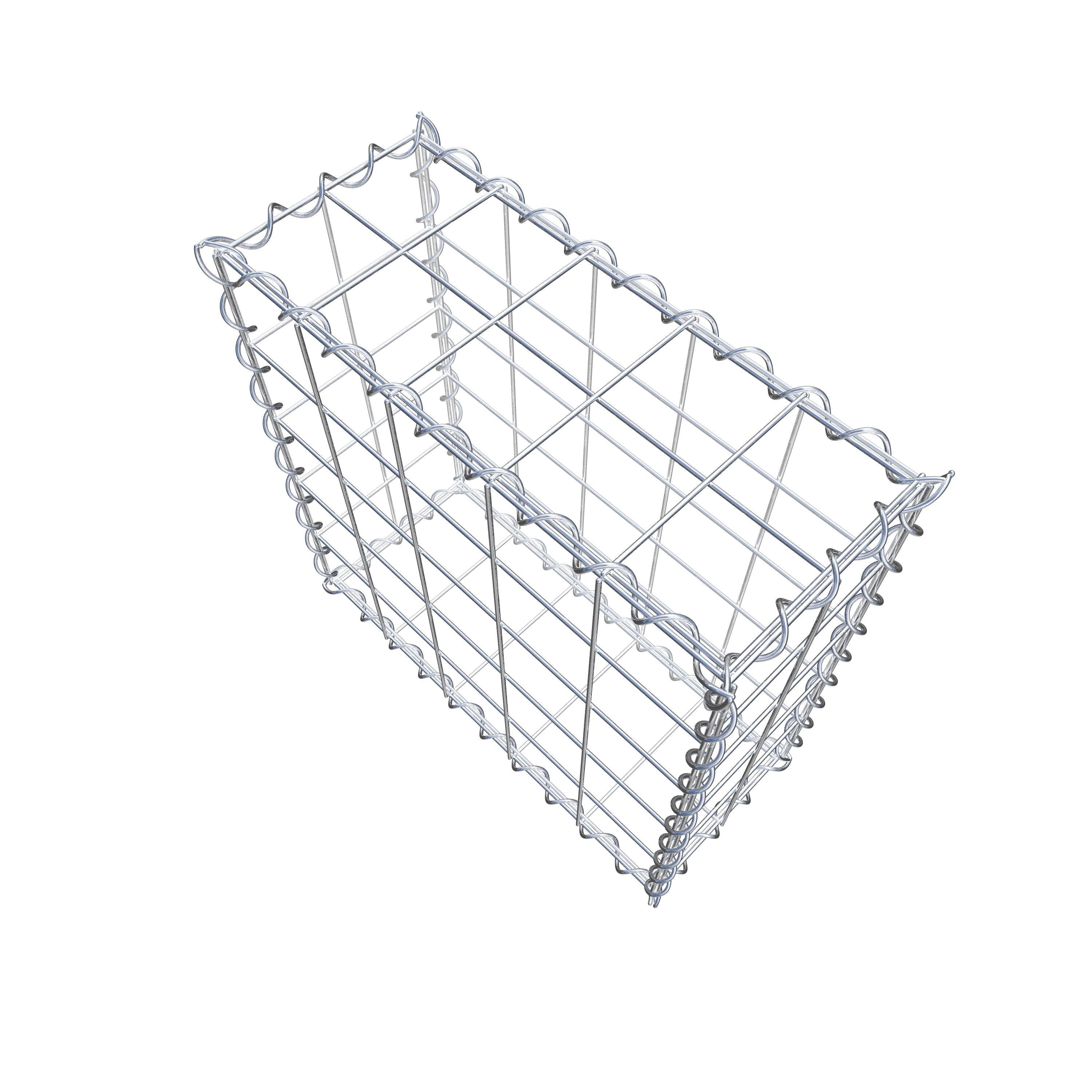 Gabion 50 cm x 50 cm x 20 cm (L x H x P), maille 10 cm x 10 cm, spirale