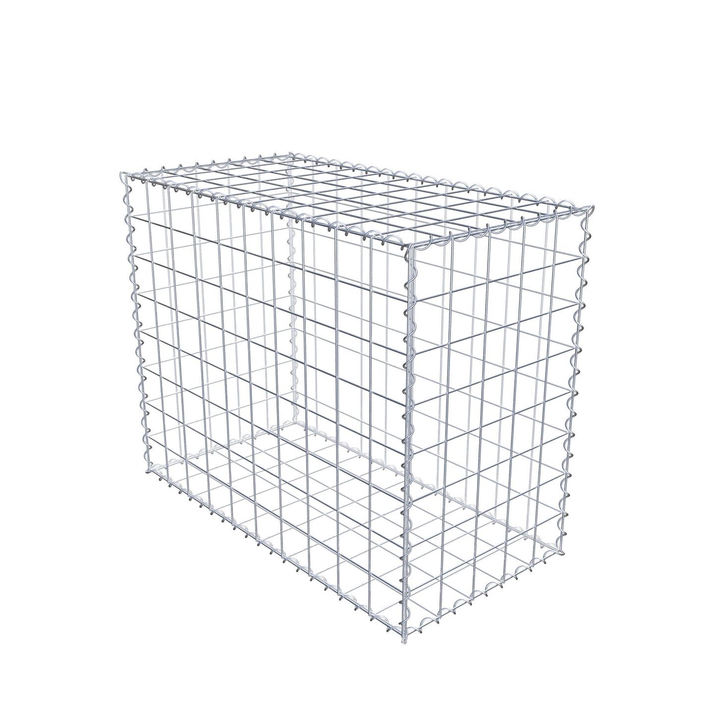 Gabião 100 cm x 80 cm x 50 cm (C x A x P), malhagem 10 cm x 10 cm, espiral