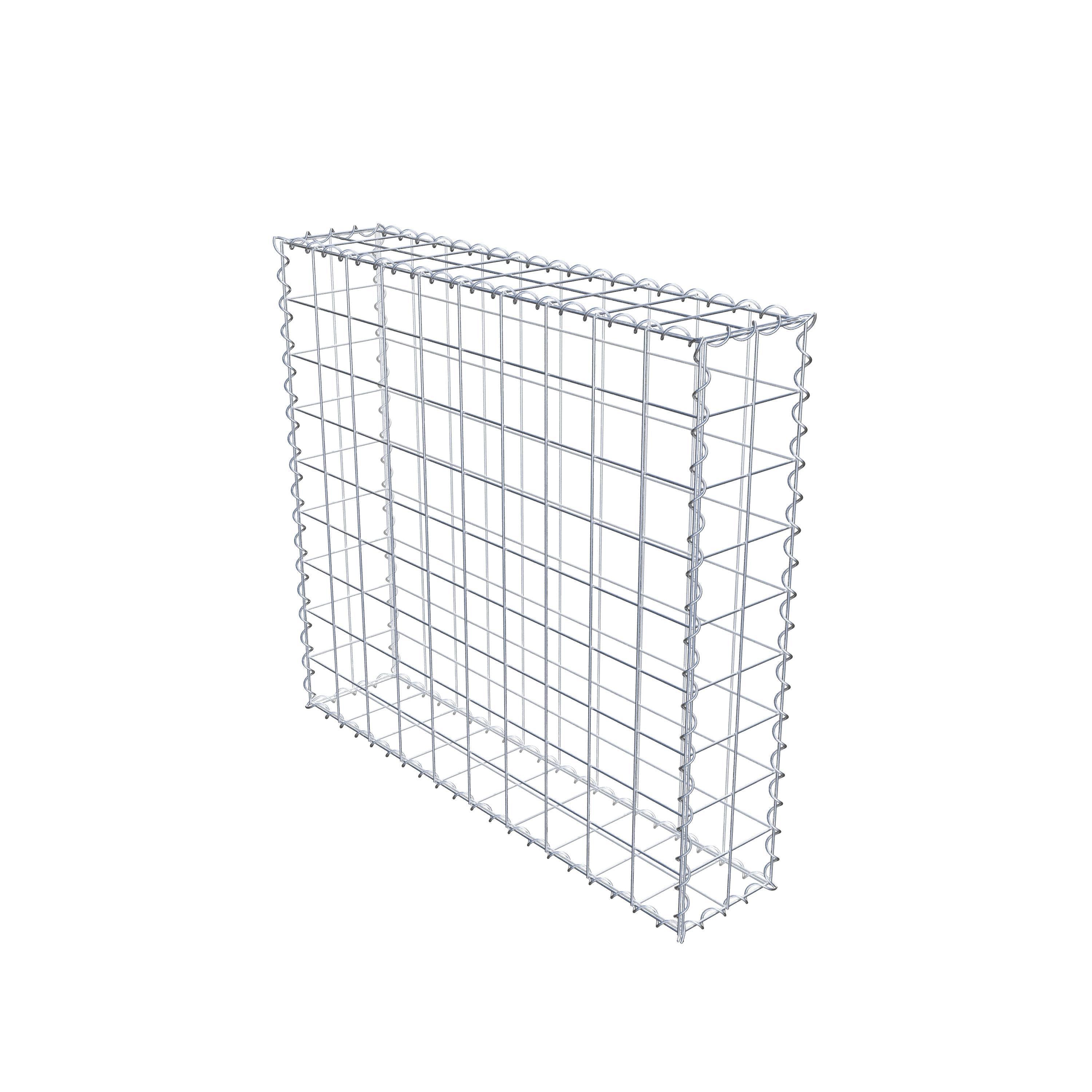 Gabion 100 cm x 90 cm x 20 cm (L x H x P), maille 10 cm x 10 cm, spirale