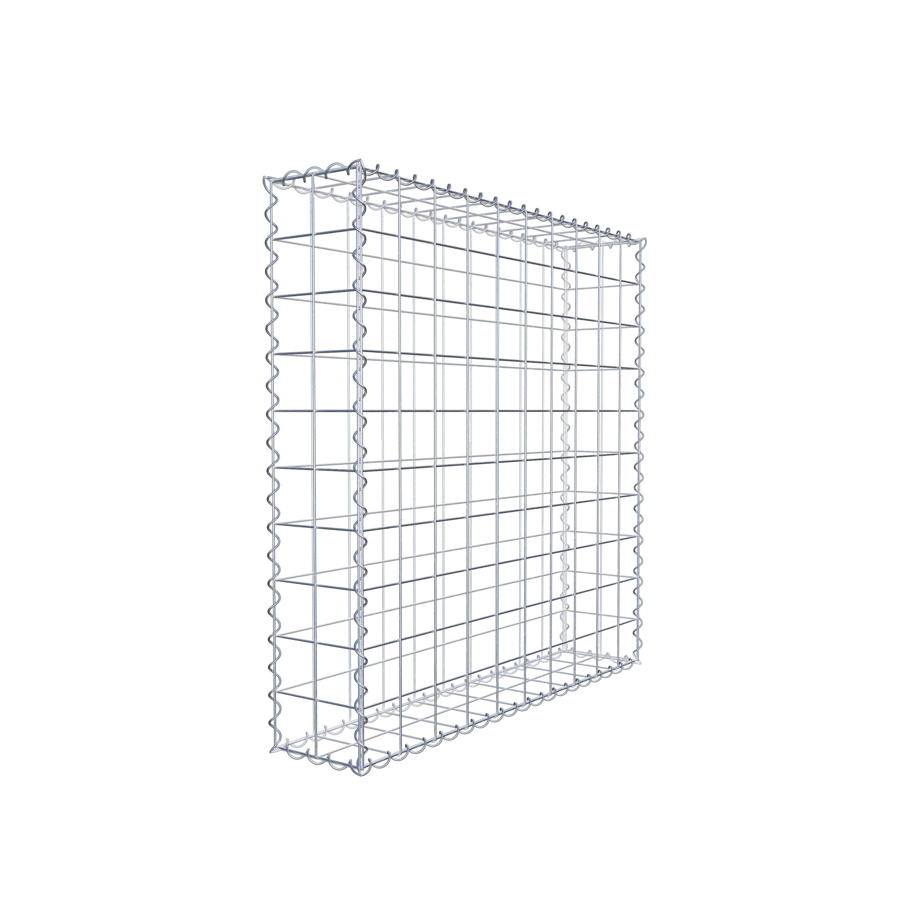 Gabion 100 cm x 100 cm x 20 cm (L x H x P), maille 10 cm x 10 cm, spirale