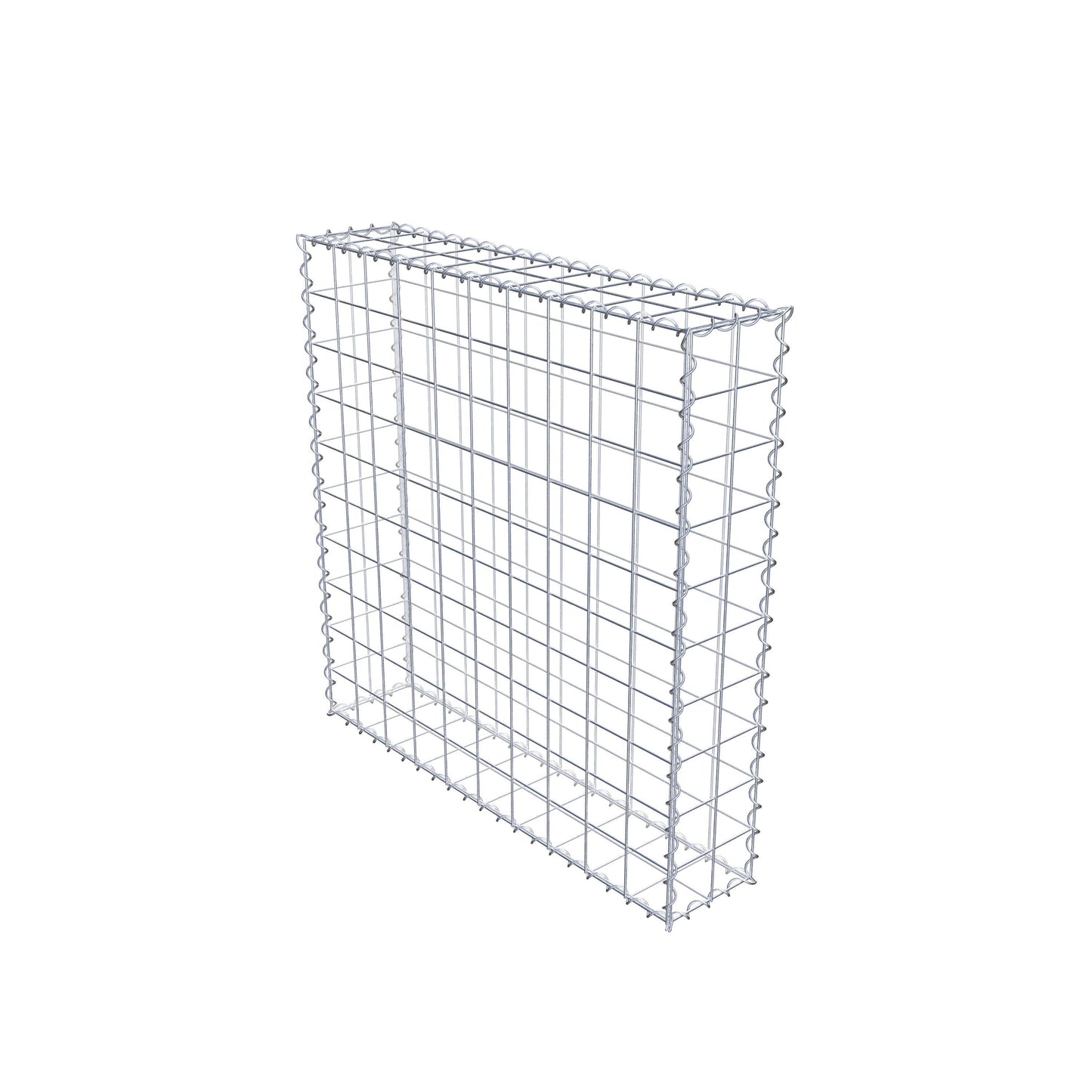 Gabion 100 cm x 100 cm x 20 cm (L x H x P), mailles 10 cm x 10 cm, spirale