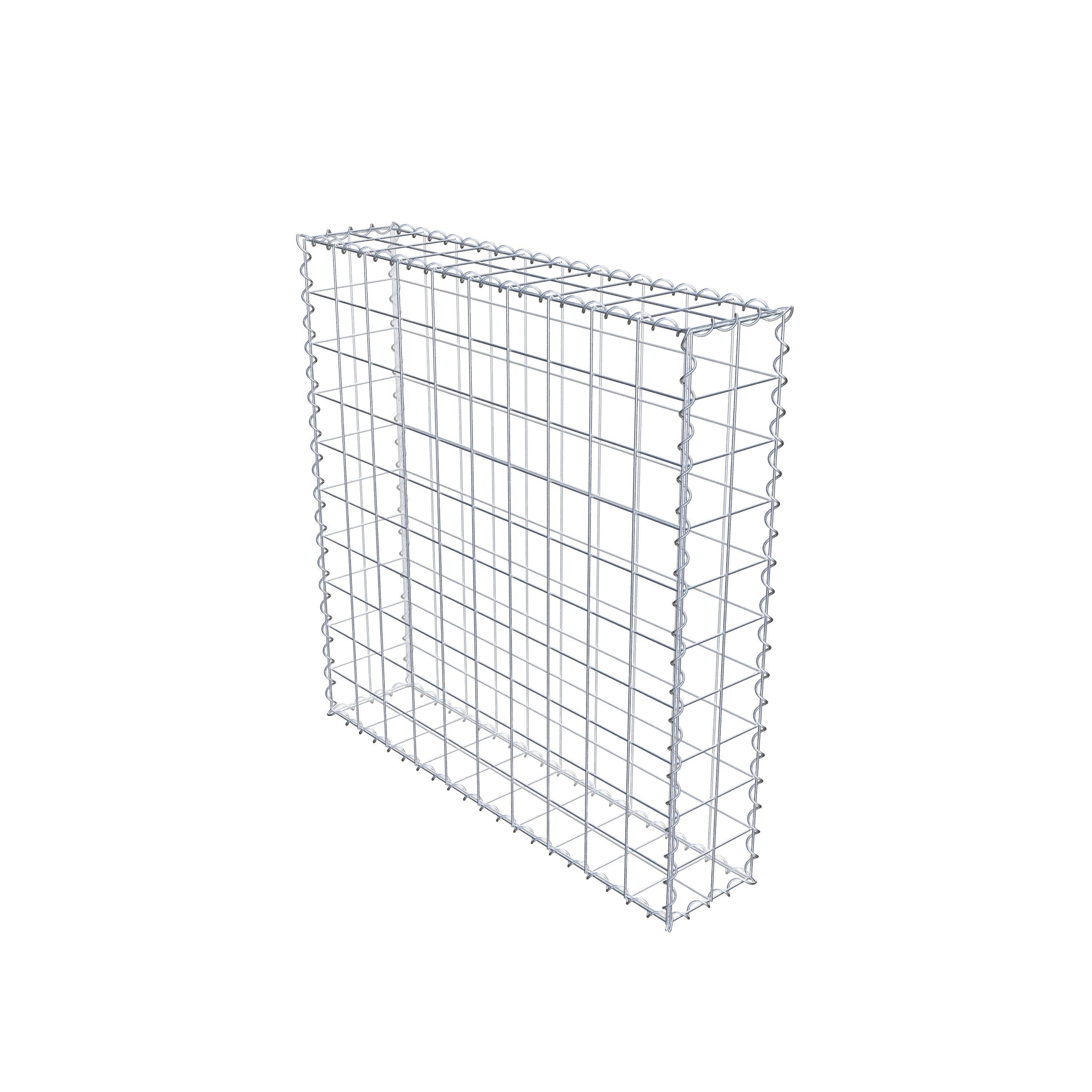 Gabion 100 cm x 100 cm x 20 cm (L x H x P), maille 10 cm x 10 cm, spirale