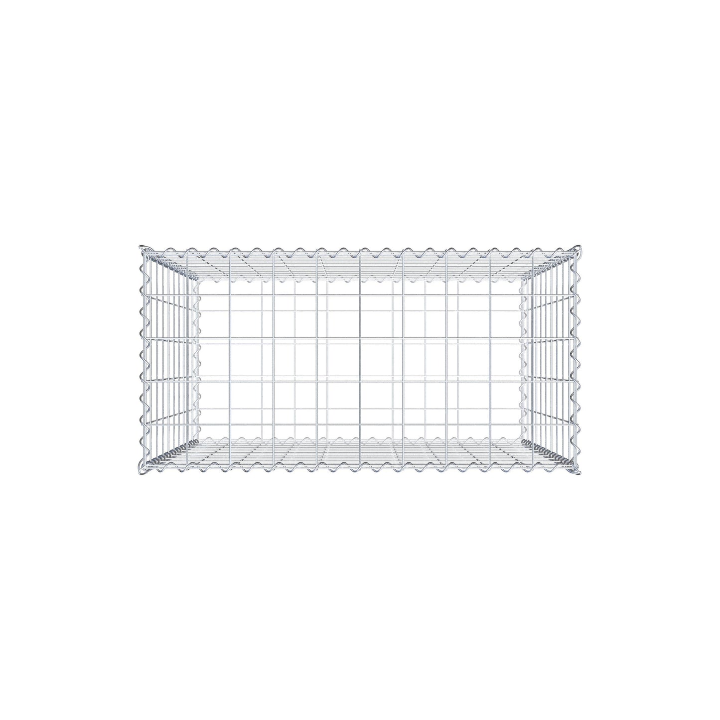 Gabião 100 cm x 100 cm x 50 cm (C x A x P), malhagem 10 cm x 10 cm, espiral