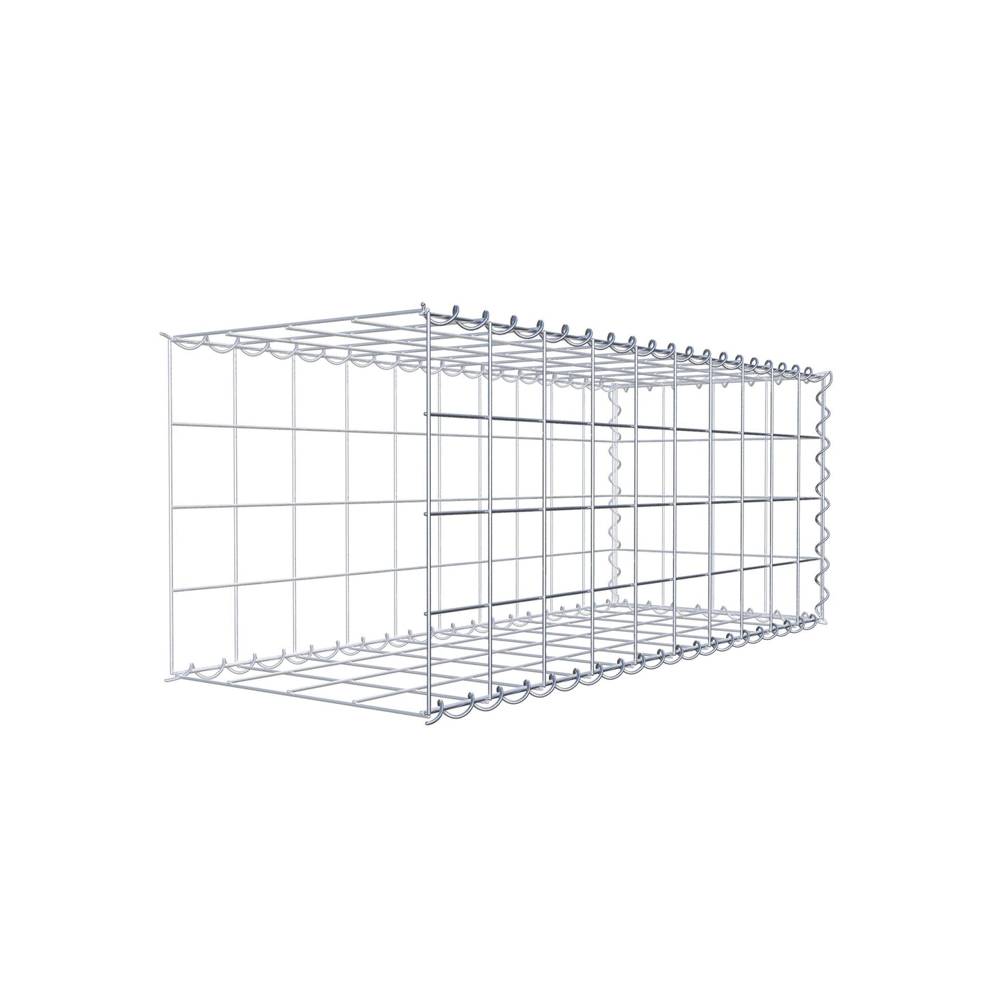 Gabion rapporté type 2 100 cm x 40 cm x 40 cm (L x H x P), mailles 10 cm x 10 cm, spirale