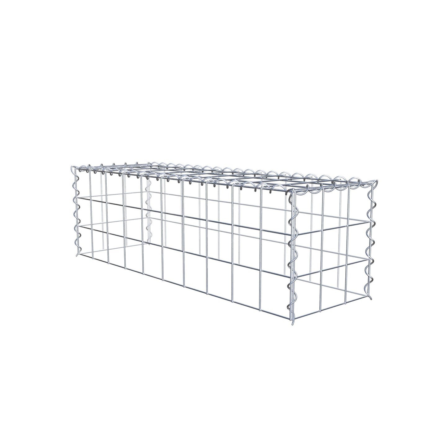 Gavión adulto tipo 3 100 cm x 30 cm x 30 cm (largo x alto x profundidad), tamaño de malla 10 cm x 10 cm, espiral