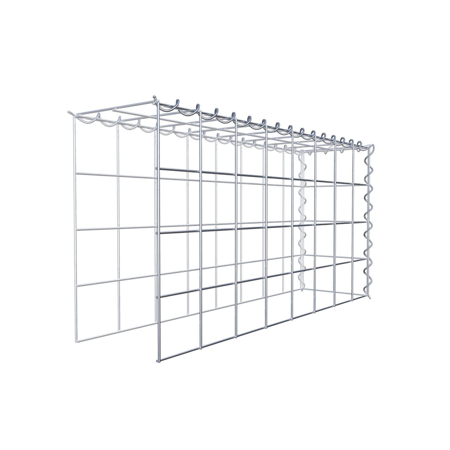 Add-on schanskorf type 4 80 cm x 40 cm x 20 cm (L x H x D), maaswijdte 10 cm x 10 cm, spiraalvormig