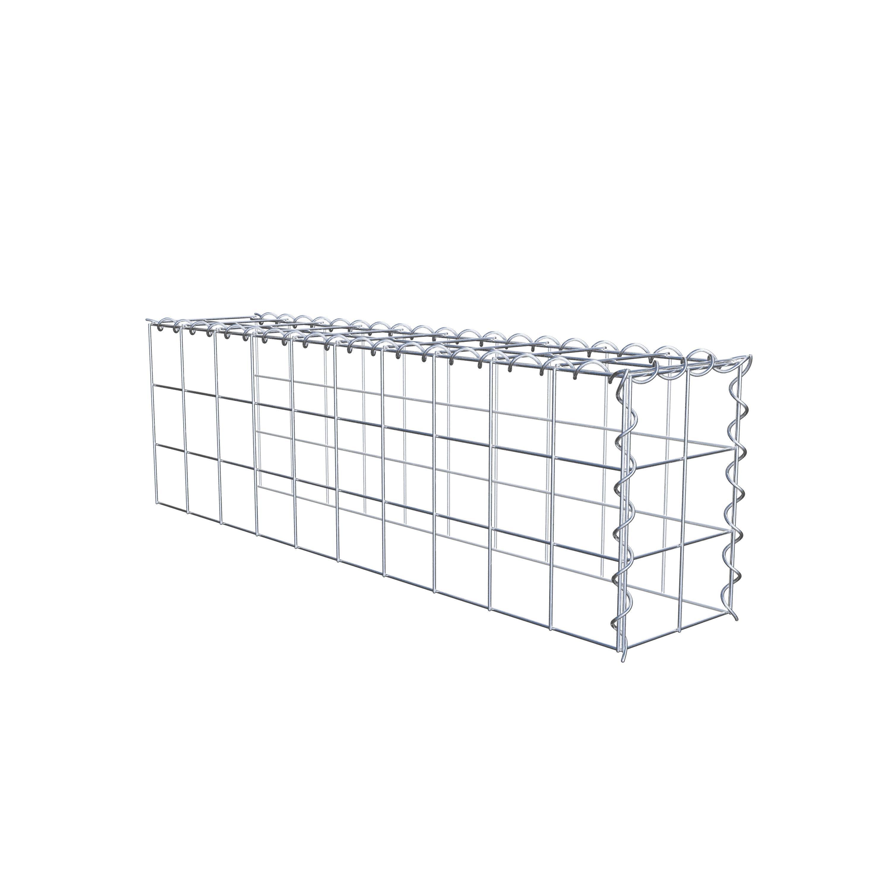 Gabion rapporté type 4 100 cm x 30 cm x 20 cm (L x H x P), mailles 10 cm x 10 cm, spirale