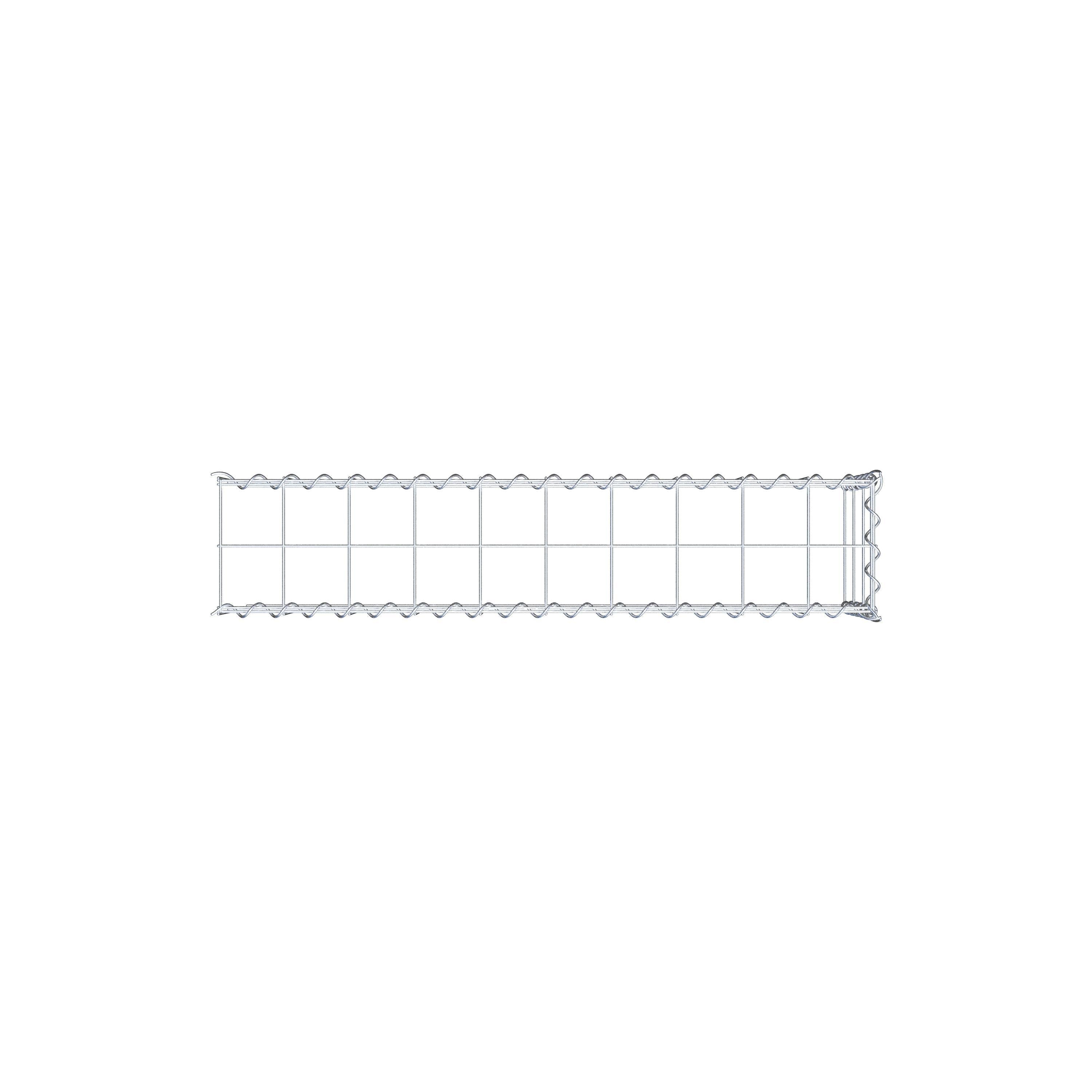 Gabion rapporté type 4 100 cm x 30 cm x 20 cm (L x H x P), mailles 10 cm x 10 cm, spirale