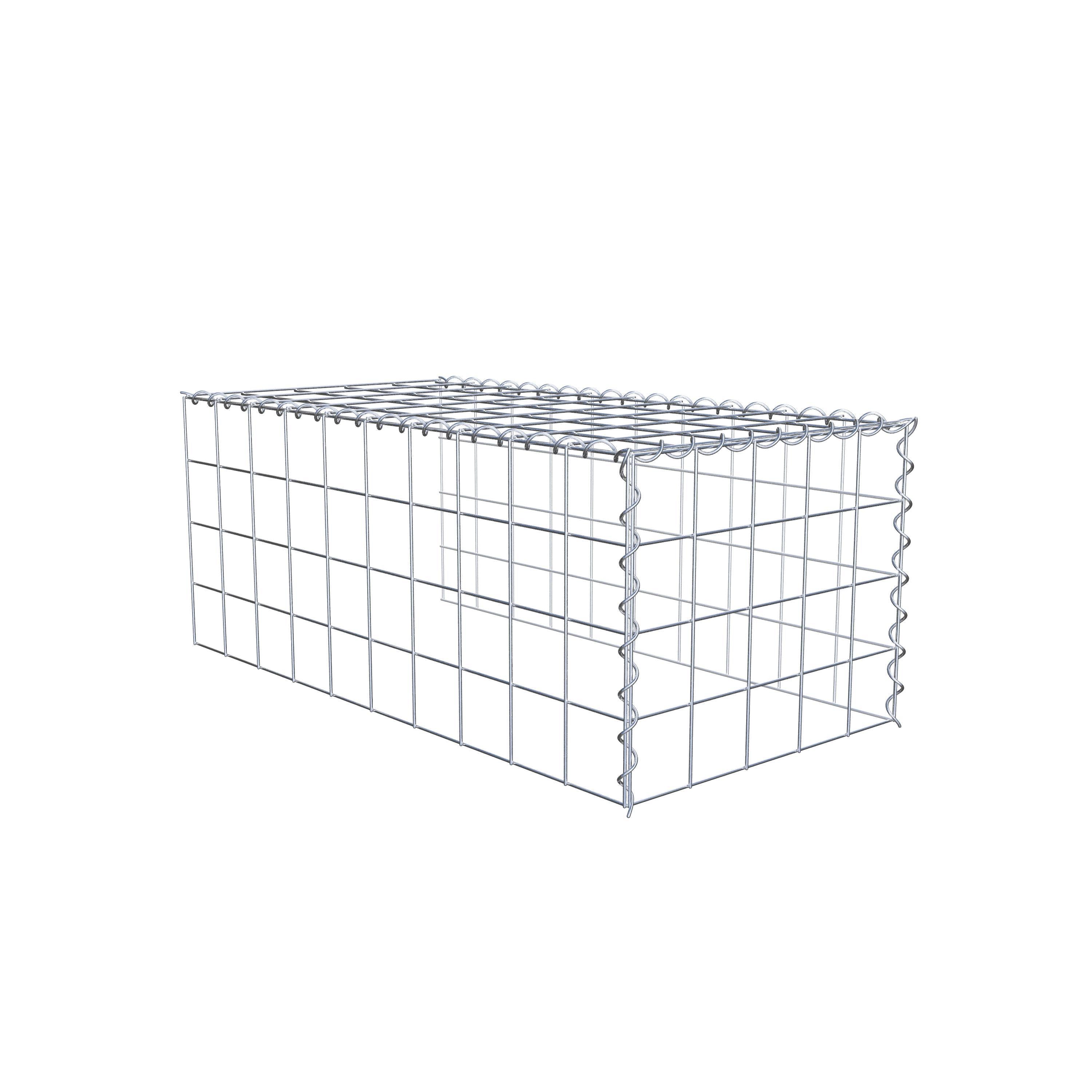 Gabion rapporté type 4 100 cm x 40 cm x 50 cm (L x H x P), mailles 10 cm x 10 cm, spirale