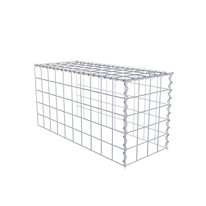 Opvokset gabion type 4 100 cm x 50 cm x 40 cm (L x H x D), maskestørrelse 10 cm x 10 cm, spiral
