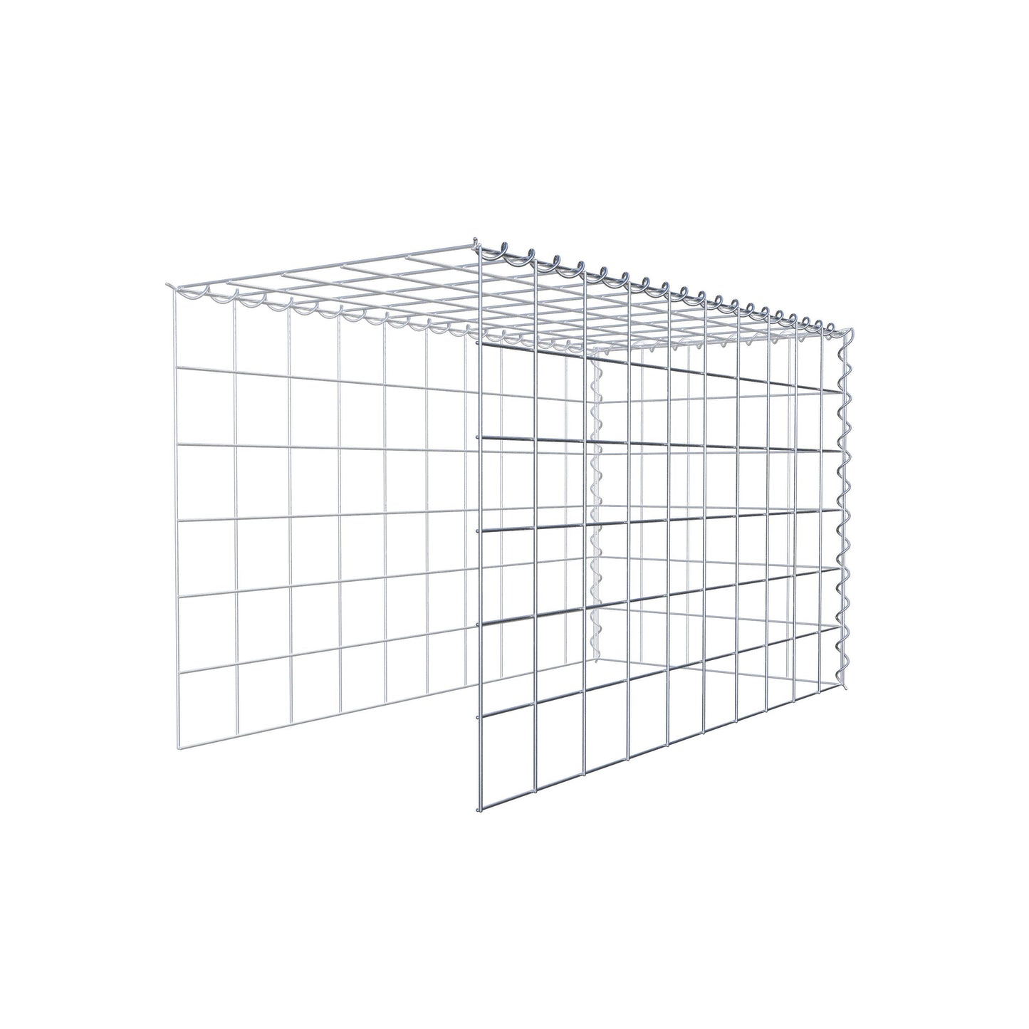Gabion rapporté type 4 100 cm x 60 cm x 50 cm (L x H x P), mailles 10 cm x 10 cm, spirale