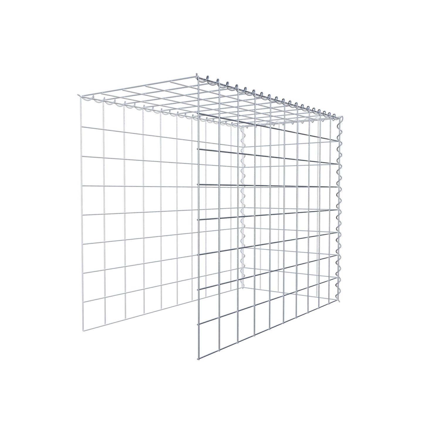 Gabion rapporté type 4 100 cm x 80 cm x 50 cm (L x H x P), mailles 10 cm x 10 cm, spirale