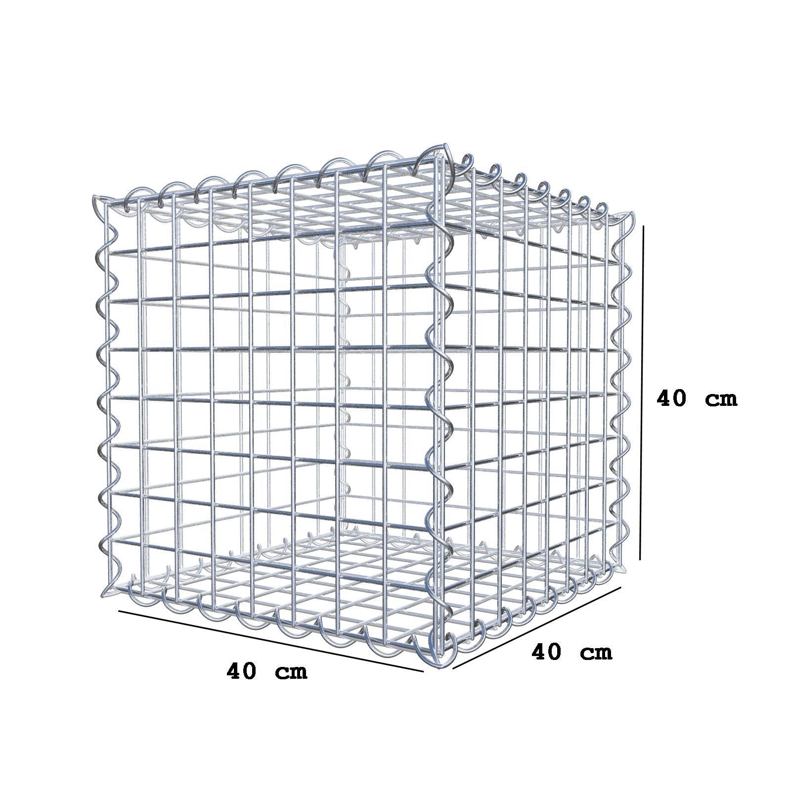Gabione 40 cm x 40 cm x 40 cm (L x H x T), Maschenweite 5 cm x 5 cm, Spirale