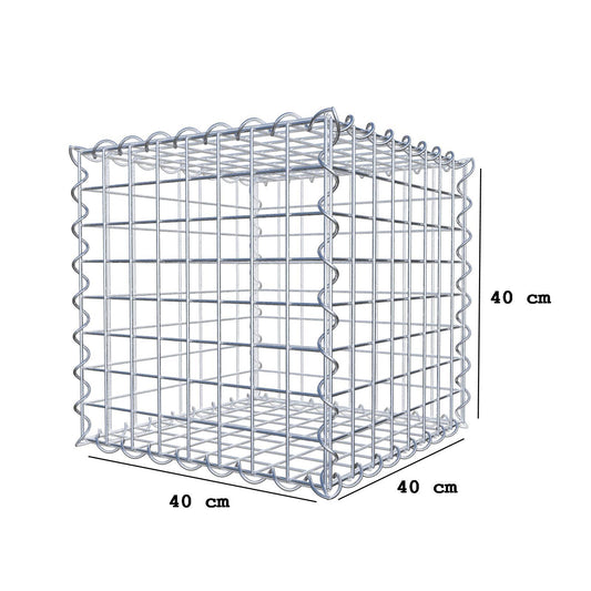 Gabion 40 cm x 40 cm x 40 cm (L x H x D), maskestørrelse 5 cm x 5 cm, spiral