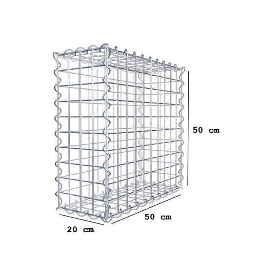 Gabion 50 cm x 50 cm x 20 cm (L x H x D), maskstorlek 5 cm x 5 cm, spiral