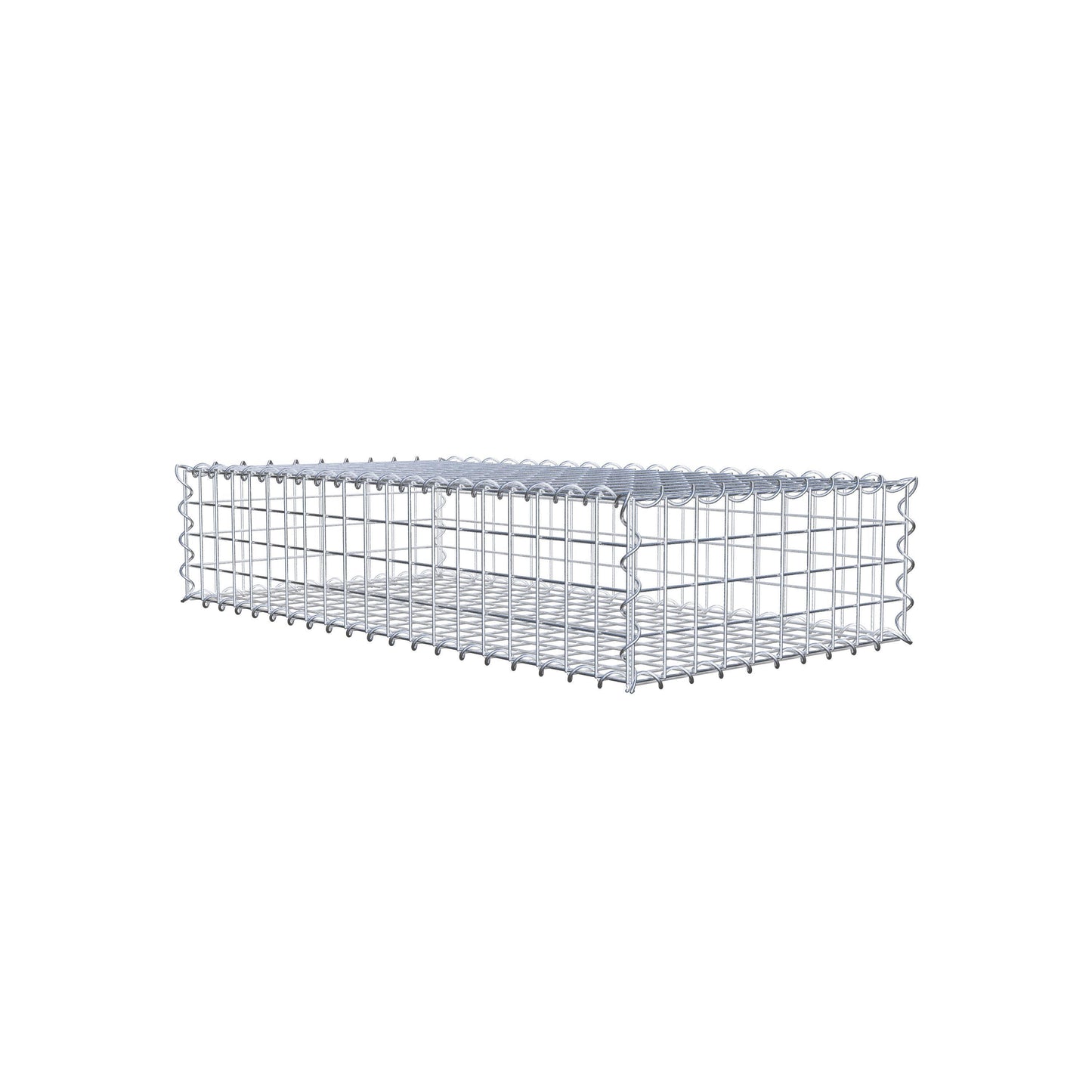 Gabion 100 cm x 20 cm x 50 cm (L x H x D), maskestørrelse 5 cm x 5 cm, spiral