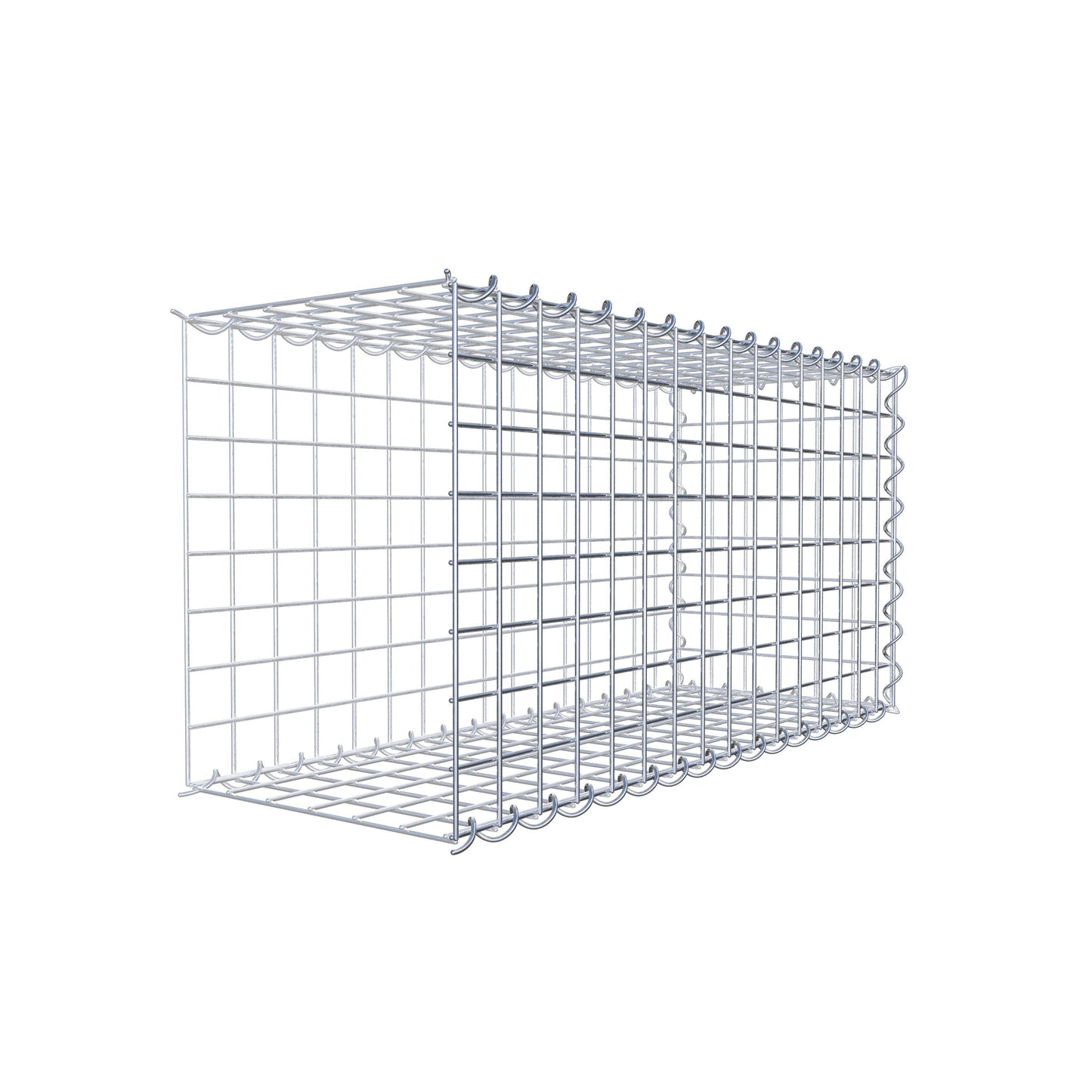 Gabion rapporté type 2 80 cm x 40 cm x 30 cm (L x H x P), mailles 5 cm x 5 cm, spirale