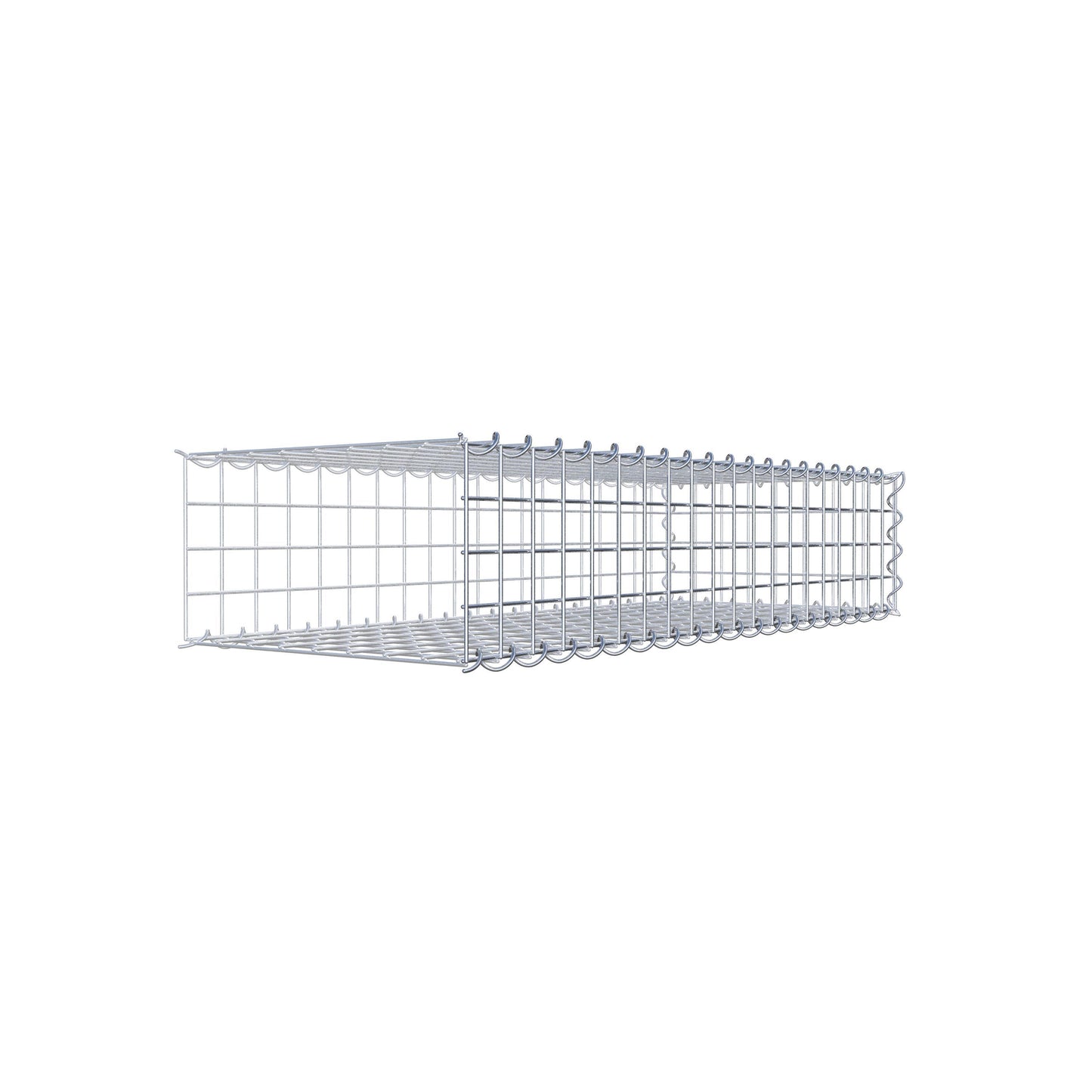 Gabion rapporté type 2 100 cm x 20 cm x 40 cm (L x H x P), mailles 5 cm x 5 cm, spirale