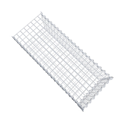 Opvokset gabion type 2 100 cm x 30 cm x 40 cm (L x H x D), maskestørrelse 5 cm x 5 cm, spiral