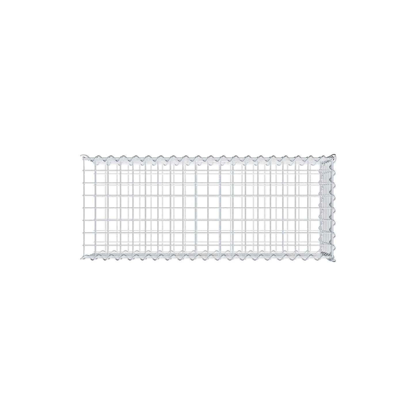 Opvokset gabion type 2 100 cm x 30 cm x 40 cm (L x H x D), maskestørrelse 5 cm x 5 cm, spiral