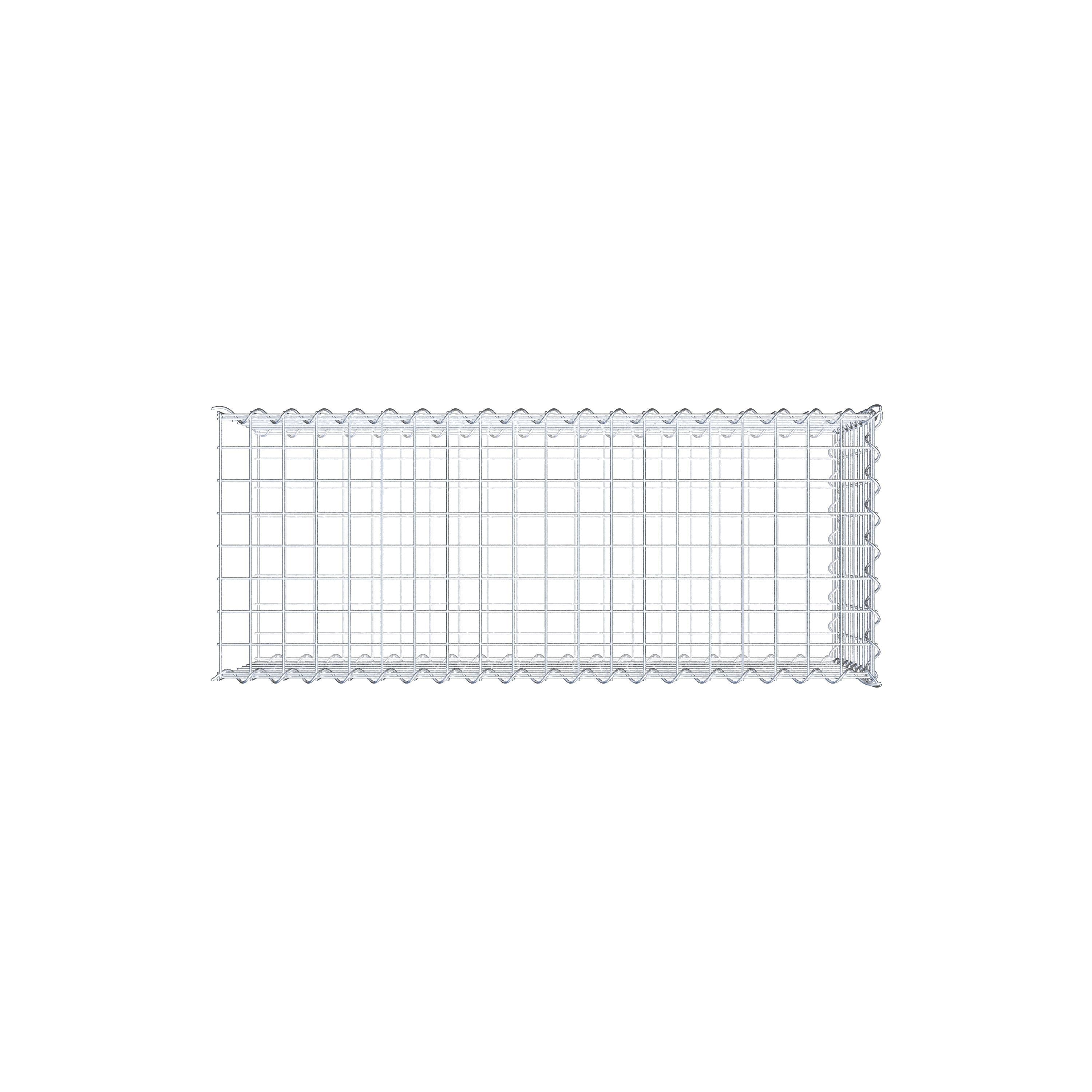 Aangegroeide schanskorf type 2 100 cm x 40 cm x 40 cm (L x H x D), maaswijdte 5 cm x 5 cm, spiraal