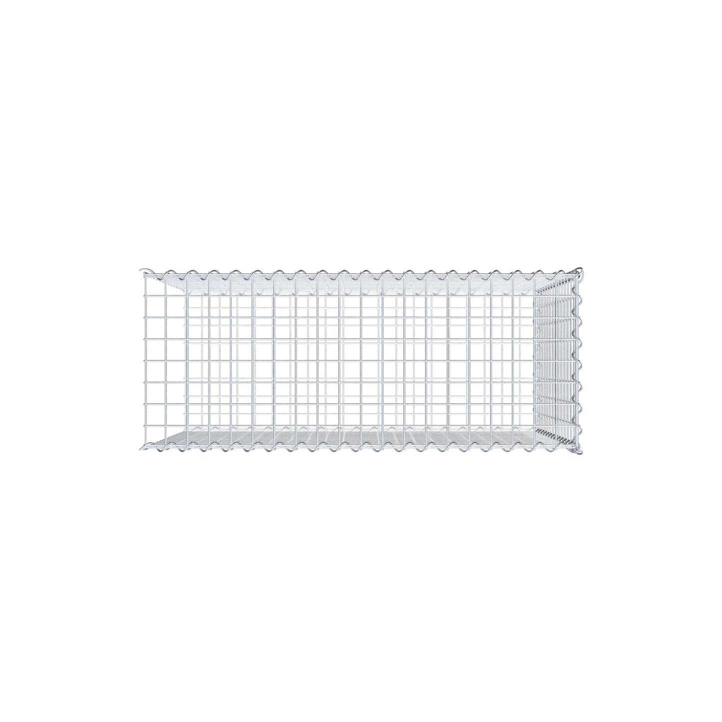 Opvokset gabion type 2 100 cm x 70 cm x 40 cm (L x H x D), maskestørrelse 5 cm x 5 cm, spiral